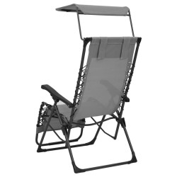 Chaise pliable de terrasse Textilène Gris 