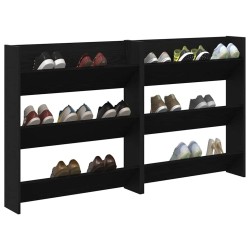 Cabinets à chaussures muraux 2 pcs Chêne noir 60 x 18 x 60 cm 