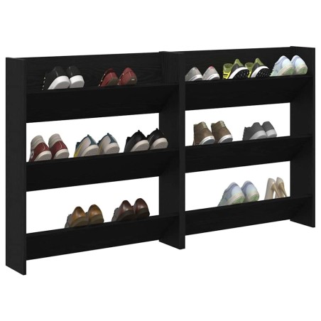 Cabinets à chaussures muraux 2 pcs Chêne noir 60 x 18 x 60 cm 