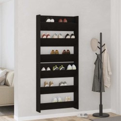 Cabinets à chaussures muraux 2 pcs Chêne noir 60 x 18 x 60 cm 