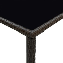 Table de bar de jardin Marron 70x70x110 cm Résine tressée verre 