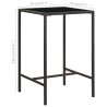 Table de bar de jardin Marron 70x70x110 cm Résine tressée verre 