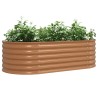 Jardin Surélevé Marron avec Aspect Bois 160x80x44 cm Acier 