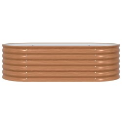 Jardin Surélevé Marron avec Aspect Bois 160x80x44 cm Acier 