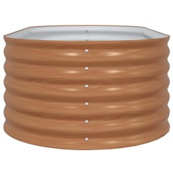 Jardin Surélevé Marron avec Aspect Bois 160x80x44 cm Acier 