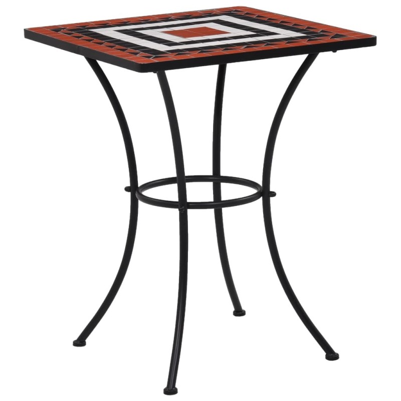 Table de bistro mosaïque Terre cuite et blanc 60 cm Céramique Table de bistro mosaïque Terre cuite et blanc 60 cm Céramique