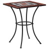 Table de bistro mosaïque Terre cuite et blanc 60 cm Céramique 