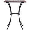 Table de bistro mosaïque Terre cuite et blanc 60 cm Céramique 