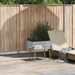 Table basse de jardin rectangulaire beige 60x40x37 cm rotin 