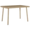 Table basse de jardin rectangulaire beige 60x40x37 cm rotin 