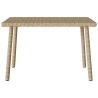 Table basse de jardin rectangulaire beige 60x40x37 cm rotin 