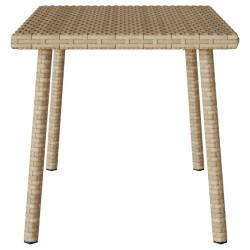 Table basse de jardin rectangulaire beige 60x40x37 cm rotin 