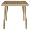 Table basse de jardin rectangulaire beige 60x40x37 cm rotin 