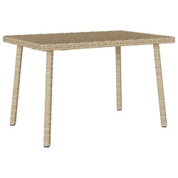 Table basse de jardin rectangulaire beige 60x40x37 cm rotin 