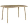Table basse de jardin rectangulaire beige 60x40x37 cm rotin 