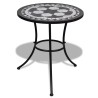 Table de bistro Noir et blanc 60 cm Mosaïque 