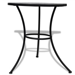 Table de bistro Noir et blanc 60 cm Mosaïque 