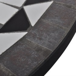 Table de bistro Noir et blanc 60 cm Mosaïque 
