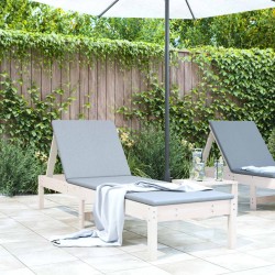 Chaise longue blanc 199,5x60x74 cm bois massif de pin 