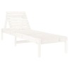 Chaise longue blanc 199,5x60x74 cm bois massif de pin 
