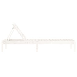Chaise longue blanc 199,5x60x74 cm bois massif de pin 