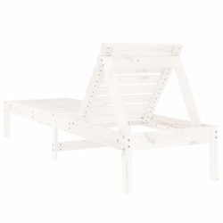 Chaise longue blanc 199,5x60x74 cm bois massif de pin 