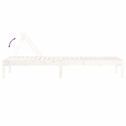 Chaise longue blanc 199,5x60x74 cm bois massif de pin 