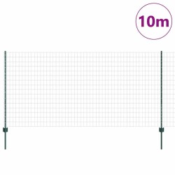 Clôture Euro avec 5 poteaux U, Vert, 1,2 x 10 m en Acier 