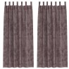 Ensemble de 2 rideaux en velours avec œillets marron, 260 x 140 cm 