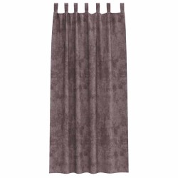 Ensemble de 2 rideaux en velours avec œillets marron, 260 x 140 cm 