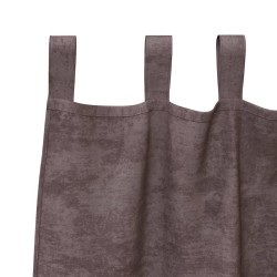 Ensemble de 2 rideaux en velours avec œillets marron, 260 x 140 cm 