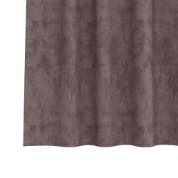 Ensemble de 2 rideaux en velours avec œillets marron, 260 x 140 cm 
