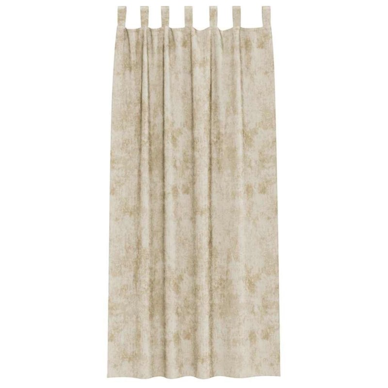 Rideaux en velours 2 pièces avec œillets crème 260 x 140 cm 