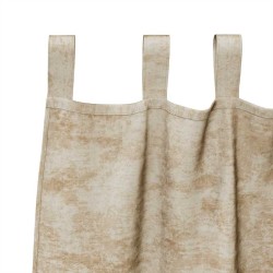 Rideaux en velours 2 pièces avec œillets crème 260 x 140 cm 