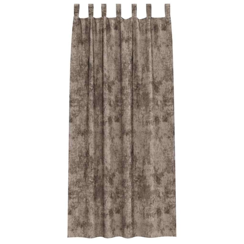Rideaux en velours 2 pcs avec œillets cappuccino 260 x 140 cm 