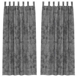 Rideaux en velours , 2 pièces avec œillets gris, 260 x 140 cm 