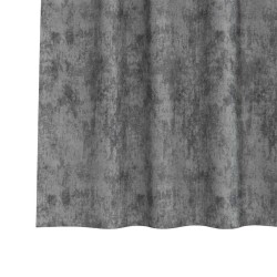 Rideaux en velours , 2 pièces avec œillets gris, 260 x 140 cm 