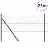 Clôture Hexagonale Grise 0,6x25 m Acier 