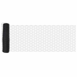 Clôture Hexagonale Grise 0,6x25 m Acier 