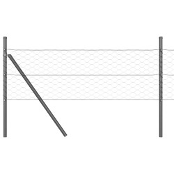 Clôture Hexagonale Grise 0,6x25 m Acier 