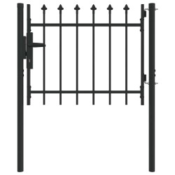 Porte de Clôture Gris 100 x 75 cm Acier revêtu de poudre 