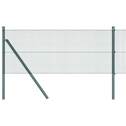 Clôture en fil soudé avec 13 poteaux Vert 0.4x25 m Acier 