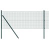 Clôture en fil soudé avec 13 poteaux Vert 0.4x25 m Acier 