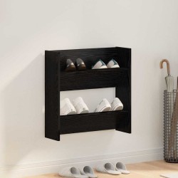 Cabinets à chaussures muraux Chêne noir 60 x 18 x 60 cm 