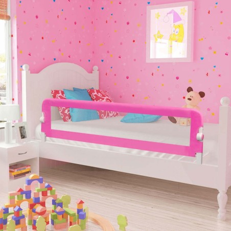 Barrière de lit de sécurité pour tout-petits 2pcs Rose 150x42cm 