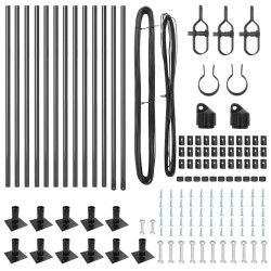 Set de poteaux de clôture 13 pcs Gris Ø32mm 160 cm Béton 
