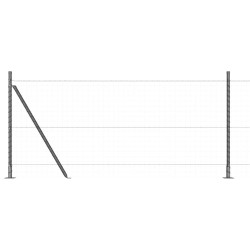 Set de poteaux de clôture 13 pcs Gris Ø32mm 160 cm Béton 