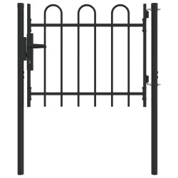 Porte de Clôture Gris 100 x 75 cm Acier revêtu de poudre 