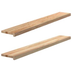 Appuis de fenêtre 2 pcs non traité 140x20x2cm bois chêne massif 