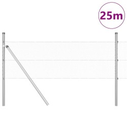 Ensemble de Clôture Set de 2 Acier Galvanisé 25 x 0,5 m Durable 